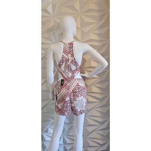 EXPRESS French Art Deco Geometric Pattern Romper NWT Size XS - Picture 3 of 3